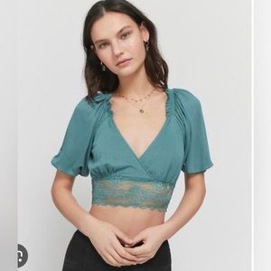 Urban Outfitters Samara Plunging Surplice Top